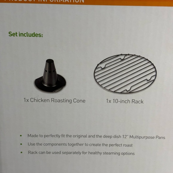 Curtis Stone Multi Purpose Pan Roast & Steam Kit Includes Chicken Roasting Cone - Picture 6 of 9